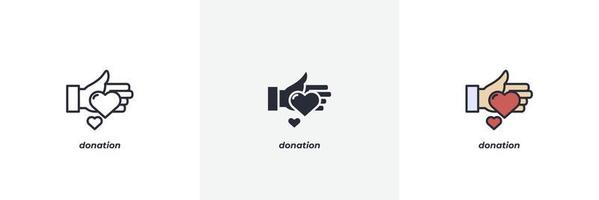 donation icon. Line, solid and filled outline colorful version, outline and filled vector sign. Idea Symbol, logo illustration. Vector graphics