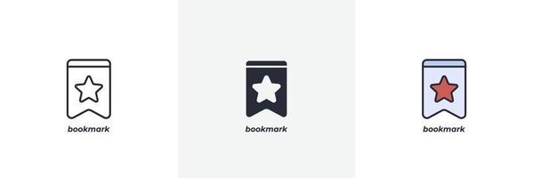 bookmark icon. Line, solid and filled outline colorful version, outline and filled vector sign. Idea Symbol, logo illustration. Vector graphics