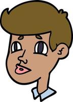cartoon doodle of a boy face vector