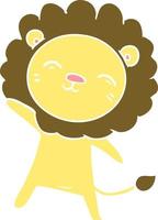 flat color style cartoon lion vector