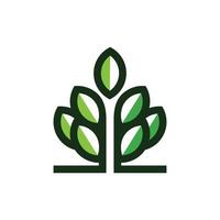 árbol hoja ecología naturaleza minimalista logo vector