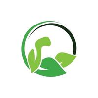 Muscle Leaf Fit Nature Ecology Logo vector