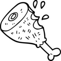 line drawing cartoon cooked meat vector