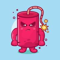 serious dynamite bomb character mascot with angry expression isolated cartoon in flat style design vector