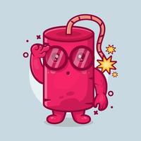 mascota de personaje de bomba de dinamita genio con expresión de pensamiento dibujos animados aislados en diseño de estilo plano vector