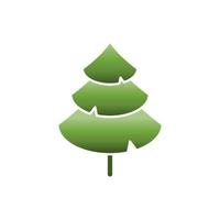 Pine tree or Christmas tree flat icon, Vector. vector