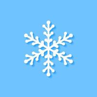 White snowflake icon on blue background, Vector. vector