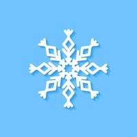 White snowflake icon on blue background, Vector. vector