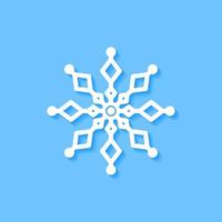 White snowflake icon on blue background, Vector. vector