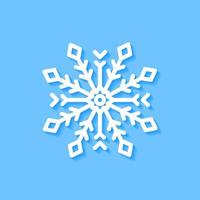 White snowflake icon on blue background, Vector. vector