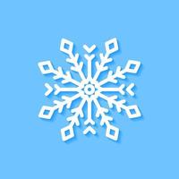 icono de copo de nieve blanco sobre fondo azul, vector. vector