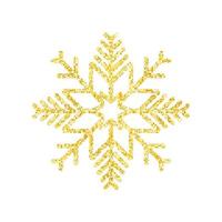 Gold glitter texture snowflake on white background for Christmas tree decoration, Vector, Illustration. vector