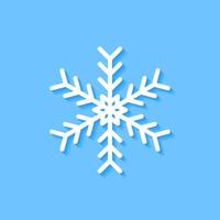 White snowflake icon on blue background, Vector. vector