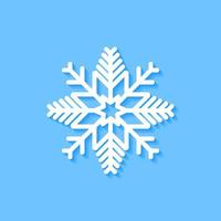 White snowflake icon on blue background, Vector. vector