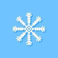 White snowflake icon on blue background, Vector. vector