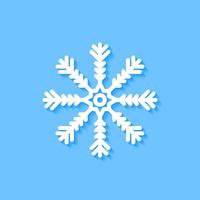 White snowflake icon on blue background, Vector. vector