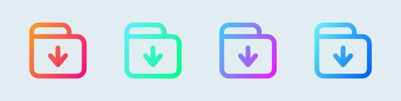 Archive line icon in gradient colors. Folder signs vector illustration.