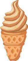 gofre de taza de helado cremoso, sorbete, ilustración vectorial vector