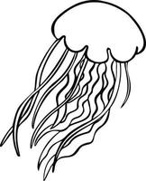 Line sea jellyfish symbol  hand drawn vector