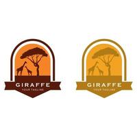 creative  giraffe logo with slogan template vector