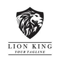 creative lion logo with slogan template vector