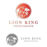 creative lion logo with slogan template vector