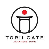 japanese torii gate vector and illustration with slogan template