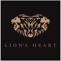 creative lion logo with slogan template vector