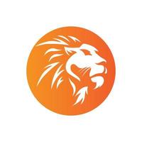 creative lion logo with slogan template vector