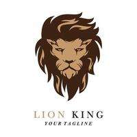 creative lion logo with slogan template vector