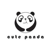 creative panda logo with slogan template vector