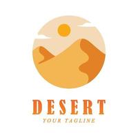 logotipo creativo del desierto con plantilla de eslogan vector