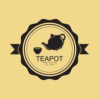 bebida café y té tetera logo vector ilustración diseño