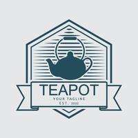 bebida café y té tetera logo vector ilustración diseño