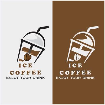 Ice Coffee cup logo design 5549786 Vector Art at Vecteezy