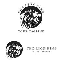 creative lion logo with slogan template vector