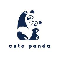 creative panda logo with slogan template vector