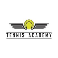 logotipo de tenis con plantilla de raqueta y eslogan vector