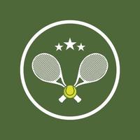 logotipo de tenis con plantilla de raqueta y eslogan vector