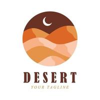 logotipo creativo del desierto con plantilla de eslogan vector