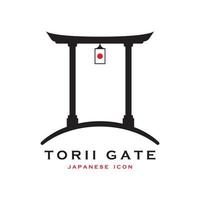 japanese torii gate vector and illustration with slogan template