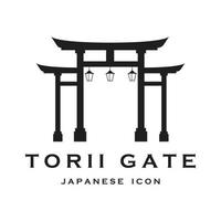 japanese torii gate vector and illustration with slogan template