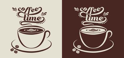 Hora de cafe. diseño vectorial taza de cafe. vector