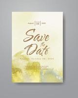 Save the date with watercolor background. Design for your invitation. vector