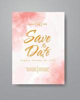 Save the date with watercolor background. Design for your invitation. vector