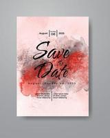 Save the date with watercolor background. Design for your invitation. vector