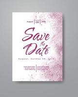 Save the date with watercolor background. Design for your invitation. vector