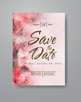 Save the date with watercolor background. Design for your invitation. vector