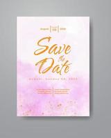 Save the date with watercolor background. Design for your invitation. vector