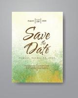 Save the date with watercolor background. Design for your invitation. vector